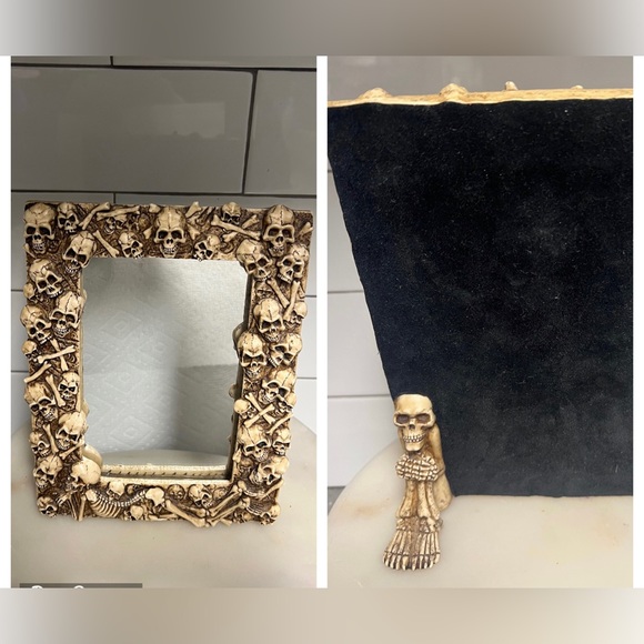 The Skull Collection - Skulls and Bones Design Personal Mirror 9”x7” - Picture 1 of 9